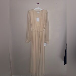 Lulu's Cream Long Sleeve Maxi Dress